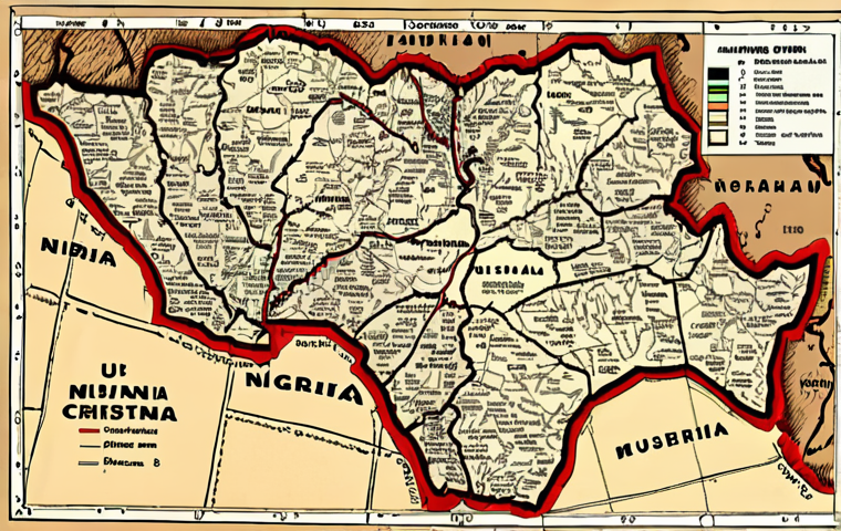 **Image Prompt 1**: "A historical map of Nigeria in 1967, highlighting ethnic groups such as the Biafrans, Muslims, and Christians, with visual representations of cultural differences including language, religion, and traditions."