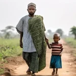 Home 14 비아프라 독립운동과 디아스포라 역할 - **Prompt: Biafran Resilience During the War**
A poignant, realistic depiction of a small group o...