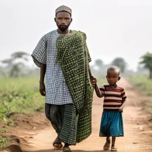 Home 26 비아프라 독립운동과 디아스포라 역할 - **Prompt: Biafran Resilience During the War**
A poignant, realistic depiction of a small group o...