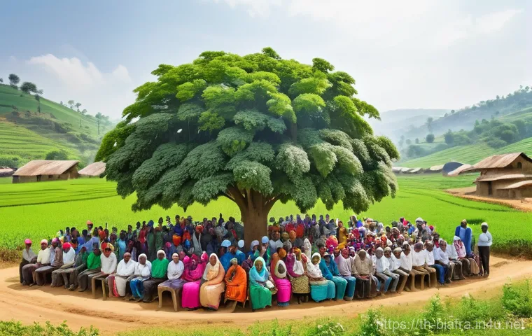 비아프라와 석유 자원 문제 - **Prompt 2: External Influence and Displaced Hope**
    An evocative scene depicting the impact of f...