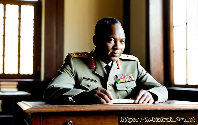 치우쿠에메카 오줌웨구 오주쿠 - Photorealistic editorial portrait of a distinguished Nigerian historical statesman in the late 1960s...